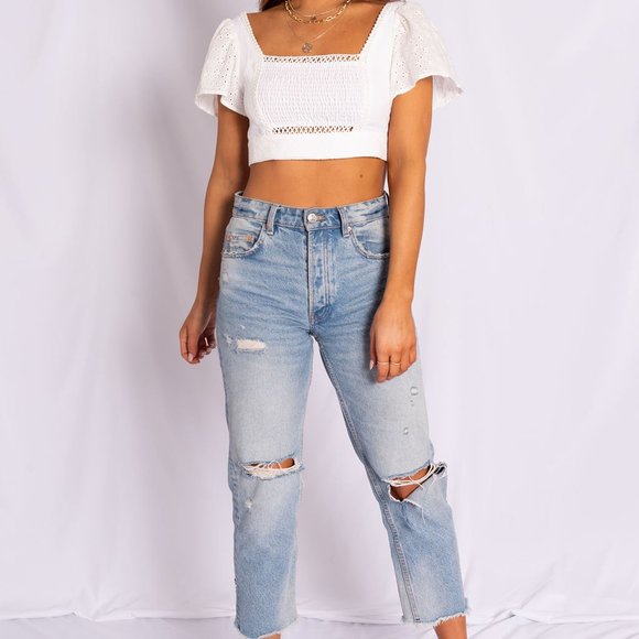White eyelet crop top - Picture 5 of 7